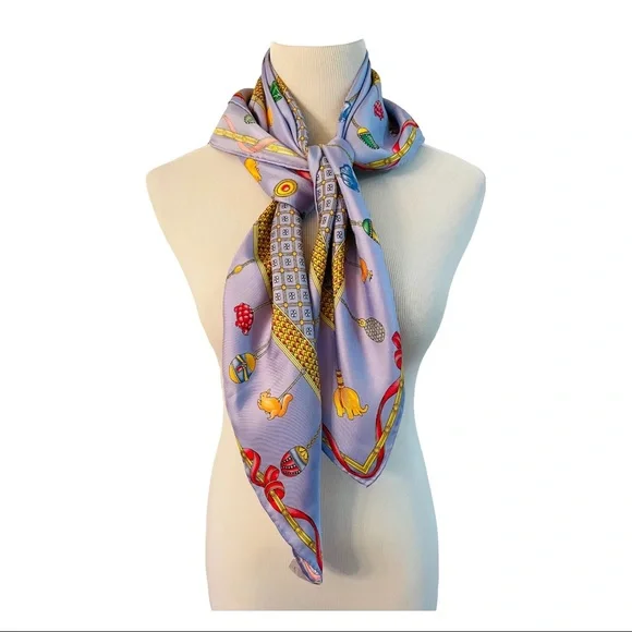 New! FABREGE Silk Square Scarf 34x34 - Picture 3 of 6